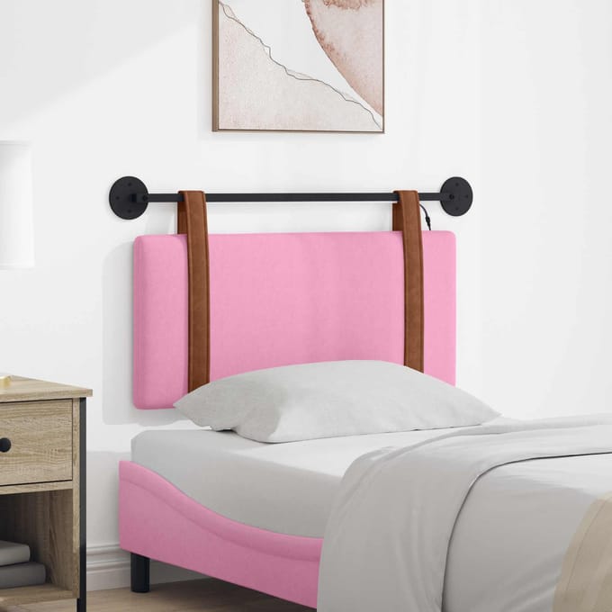 vidaXL - Hangend - hoofdbord - Met - LED-verlichting - Roze - Antiek - PU