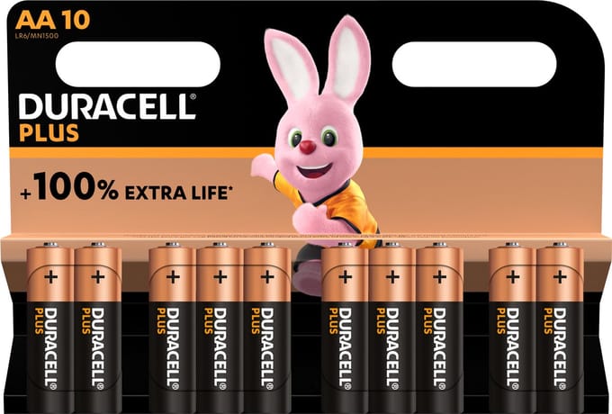 Duracell Plus AA - alkaline batterijen - 1,5V, LR6 - 10 stuks