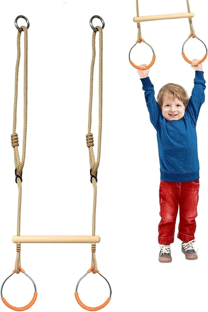 Schommelringen - Klimringen Turnringen - Buiten Spelen - Robuuste Constructie - 148 cm - Willekeurig