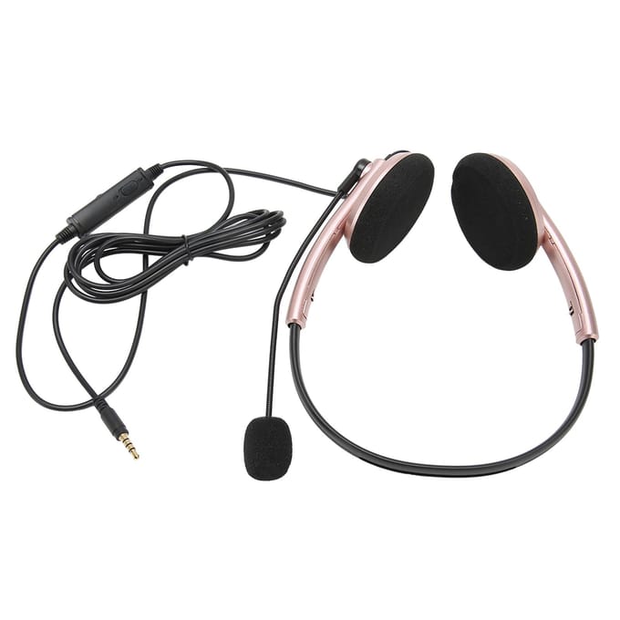 Callcenter Headset Multifunctioneel Stijlvol Geluidsonderdrukkend HD Gesprek Gehoorbescherming Telefoon rosé gouden kleur