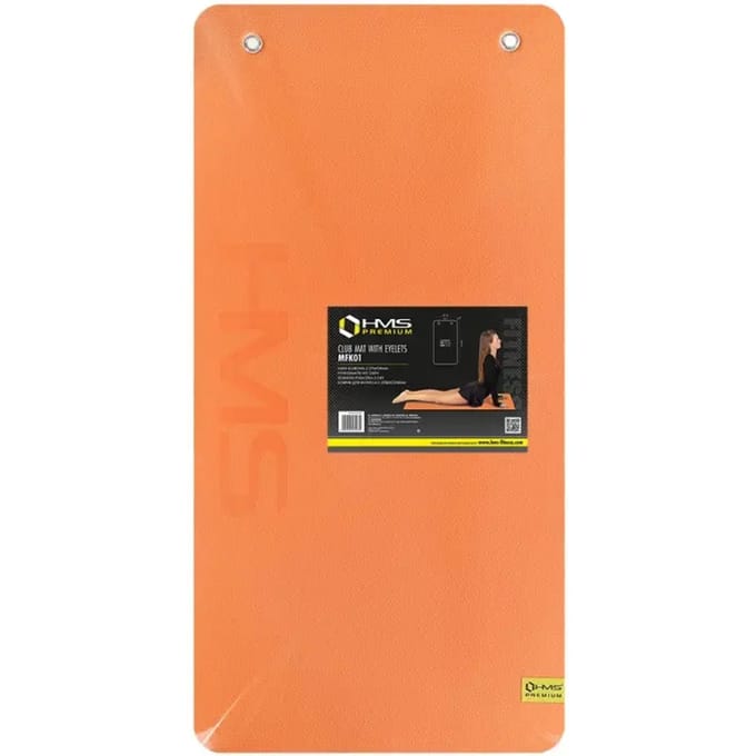 HMS Premium MFK01 - Fitnessmat met Ogen - 110cm - Oranje/Zwart - Antislip