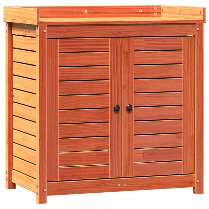 vidaXL - Oppottafel - met - schappen - 82,5x50x86,5 - cm - grenenhout - bruin