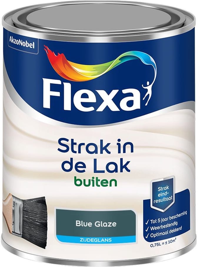 Flexa - Strak In De Lak Buitenlak Zijdeglans - Blue Glaze - Mengverf - 750 Ml