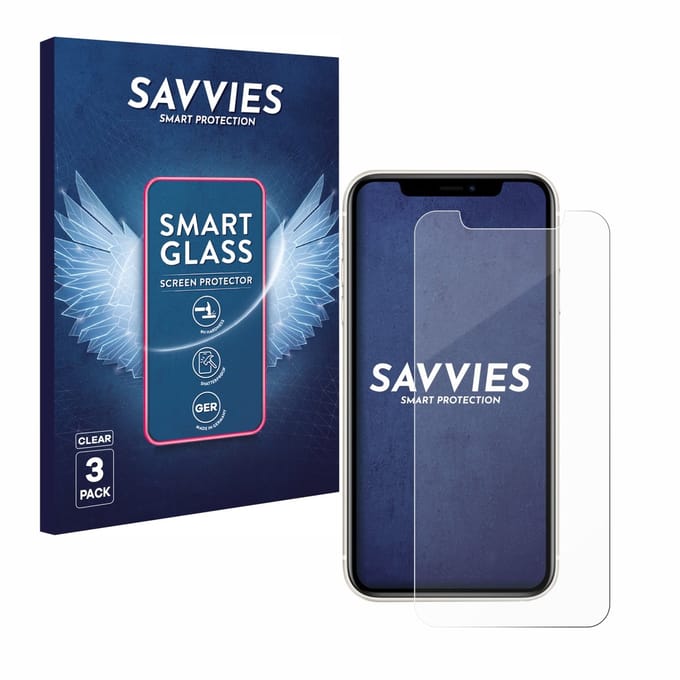 3 Stuks Savvies Screenprotector - geschikt voor Apple iPhone 11 - beschermfolie glas transparant