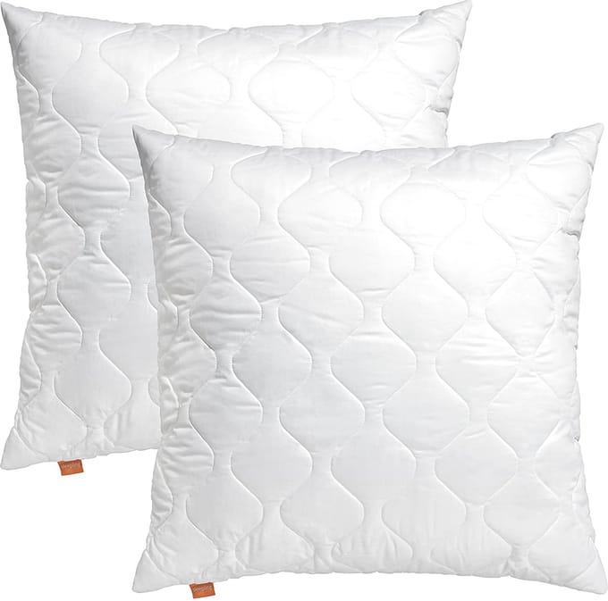 Sleepling 80 x 80 cm Hoofdkussen Basic 200 | set van 2 | navulbaar kussen | Made in EU | hoes van katoenmix | wasbaar op 60 graden | wit