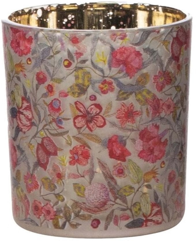 Mars & More Windlicht Glas zara bloemen klein 8 cm