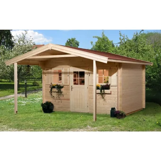 Weka Tuinhuis Met Overkapping 138 Gr1 380x500cm