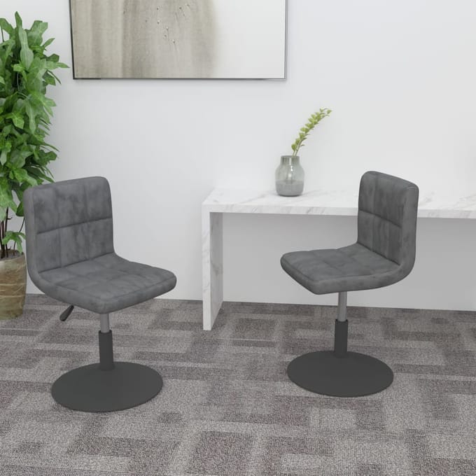 vidaXL - Eetkamerstoelen - draaibaar - 2 - st - fluweel - donkergrijs