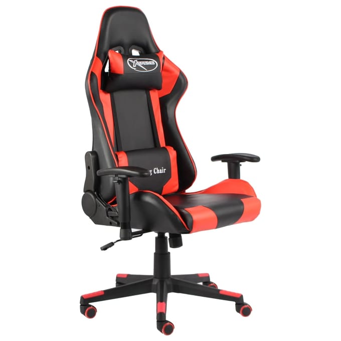 vidaXL - Gamestoel - draaibaar - PVC - rood