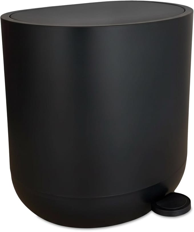 Badkamer prullenbak - 7 l - softclose - kunststof - zwart