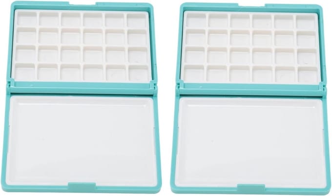 Compacte Mini Waterverf Set voor Beginners, Ideaal voor Schilderen onderweg met 2 Paletten en Accessoires