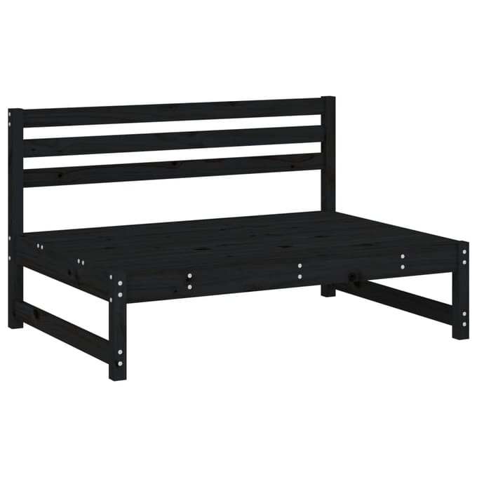 vidaXL - Middenbank - 120x80 - cm - massief - grenenhout - zwart