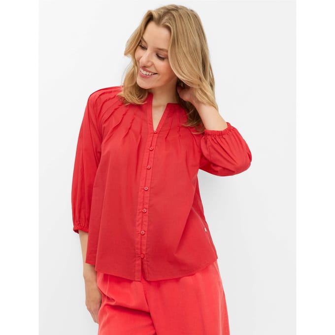 Brax Dames Blouse  Style VALESCA hibiscus, rood, maat 48