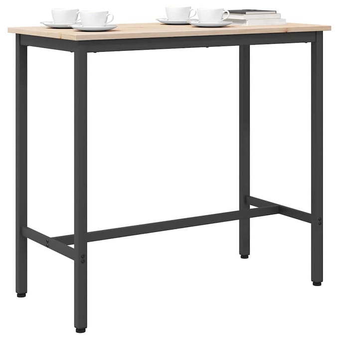 vidaXL - Tafel - Naturel - 100 - x - 50 - x - 91 - cm - Engineered - hout - en - staal