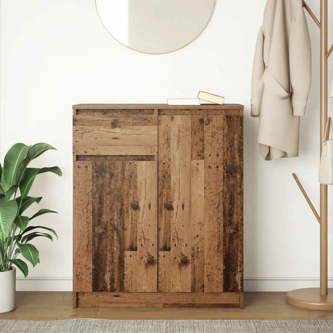 vidaXL - Dressoir - met - lade - 71x35x84 - cm - spaanplaat - oud - hout