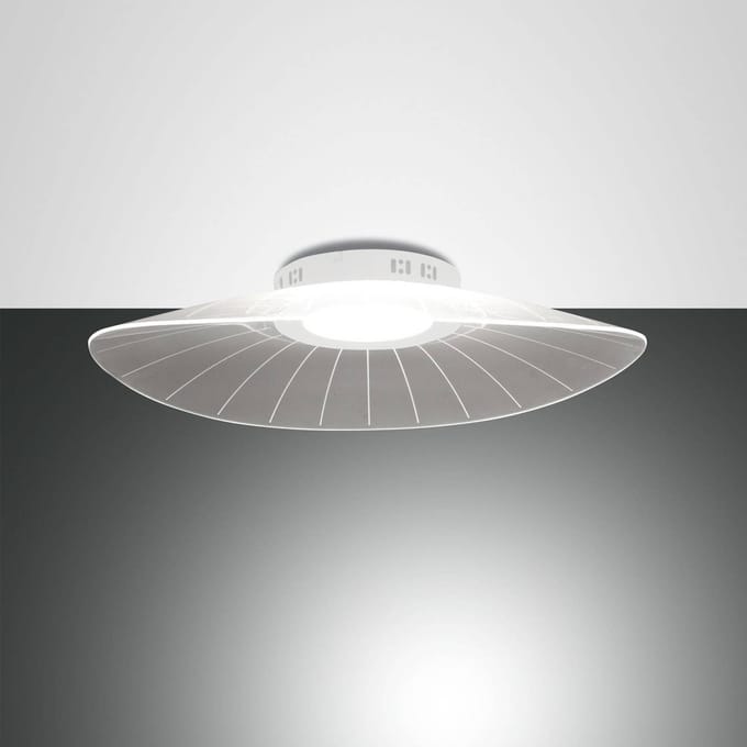 Fabas Luce Plafondlamp Vela, wit/transparant, acryl, dimbaar