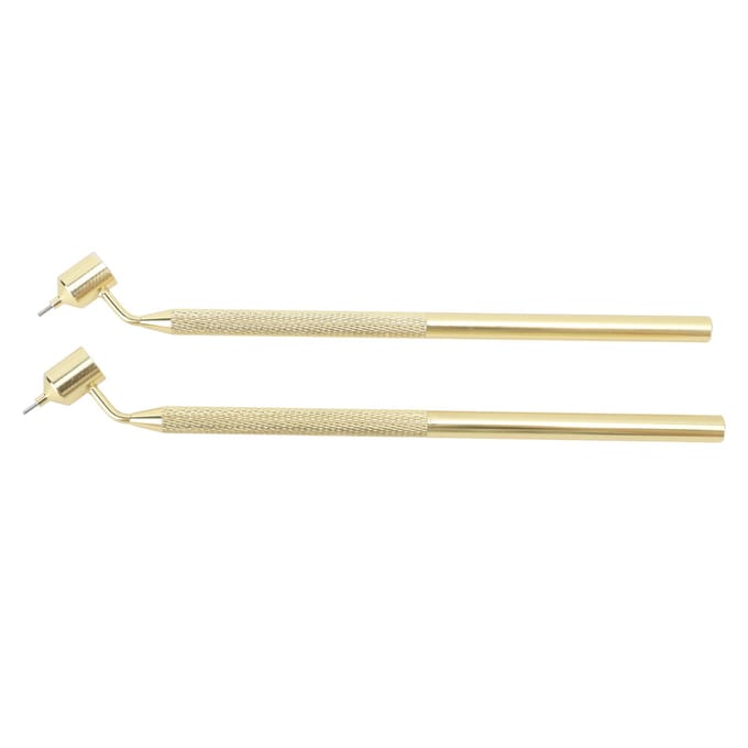 2 stuks 0,5 mm 0,7 mm Fluid Writer Verf Applicator Pen Skid Resistance Handvat Aluminium Bijwerken beige