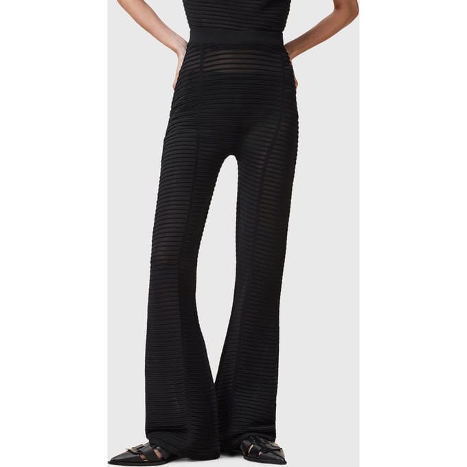 AllSaints Alice Trousers Black Größe: S | Ausgestellte Hosen Outlet | Damen | Schwarz