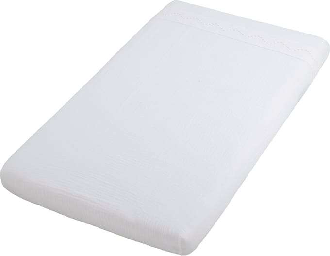 Baby's Only Hoeslaken Calm - Hoeslaken ledikant - Met broderie - Hoeslaken babybed - Baby hoeslaken - Superzachte Katoen - Wit - 60x120 cm - 100% katoen