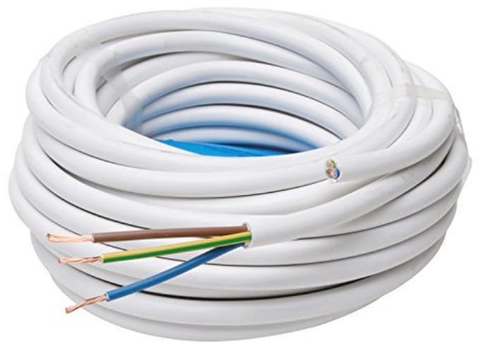 Stroomkabel - Flexibele leiding - Apparaten aansluiten - Middelzware belasting - 25 meter - Wit