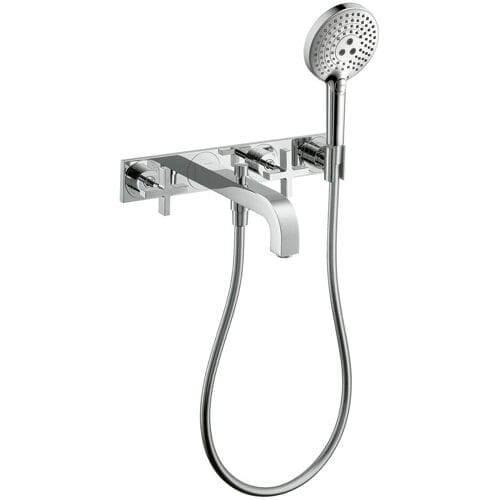 AXOR Citterio ready set 3-hole concealed wall mixer for bath with cross handle