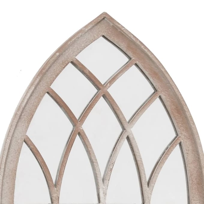 vidaXL - Tuinspiegel - 70x30 - cm - ijzer - zandkleurig