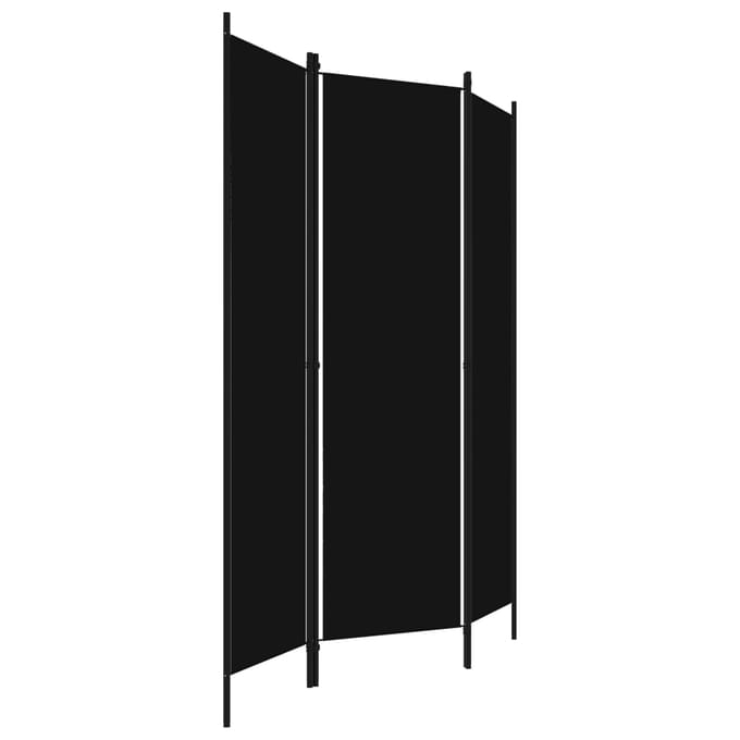 vidaXL - Kamerscherm - met - 3 - panelen - 150x180 - cm - zwart