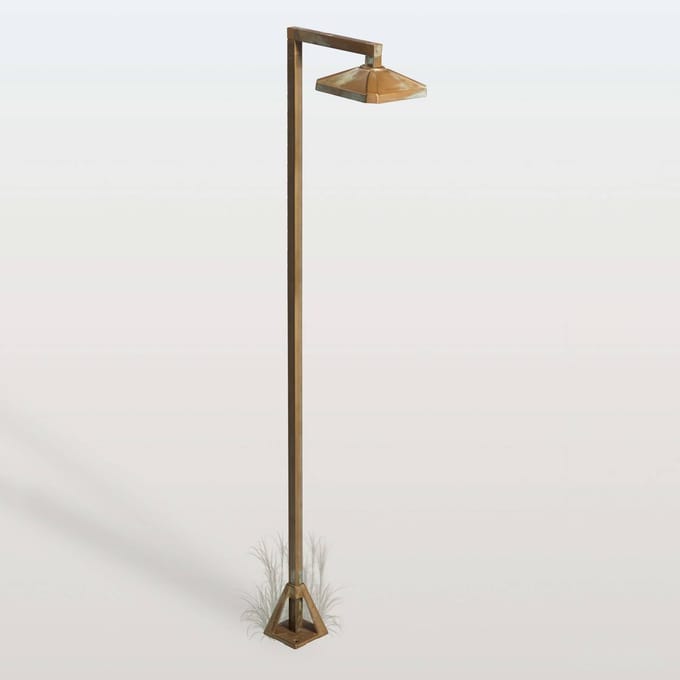Moretti Luce LED tuinpadverlichting Aura Frame, 100 x 19,5 cm, antiek messing