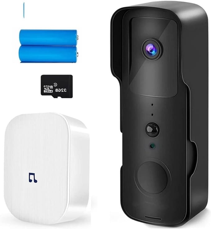 Video Deurbel - Slimme Camera - Veiligheid Thuis - Bewegingsdetectie - 1080P HD - Zwart