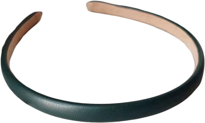 Haarband- Leer- Dennegroen- 1 cm- Charme Bijoux
