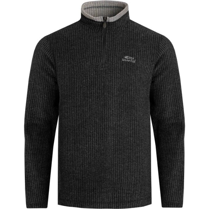 Weird Fish Heren Newark Grid Eco Friendly Quarter Zip Fleece Top (Gewassen Zwart)