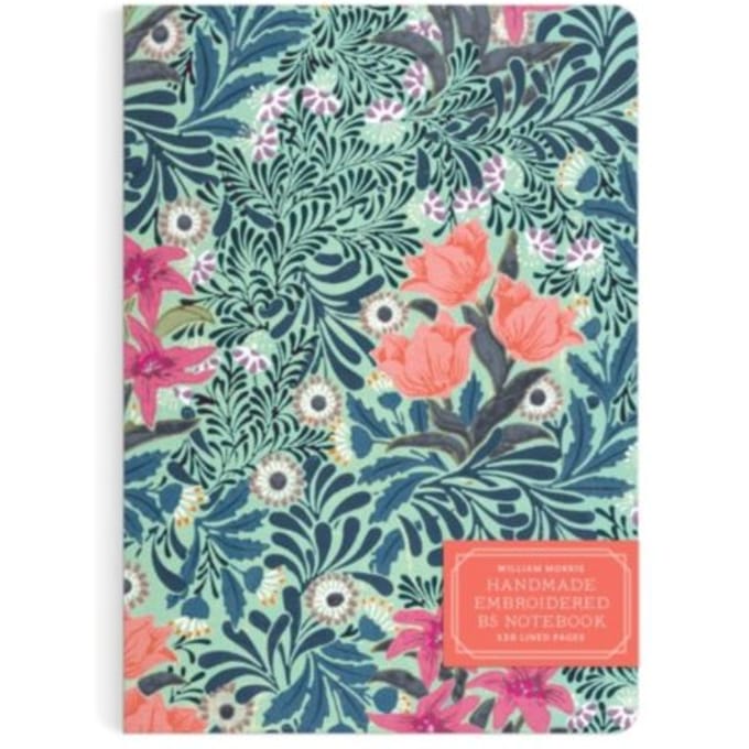 William Morris Bower Handmade Embroidered B5 Journal - Galison