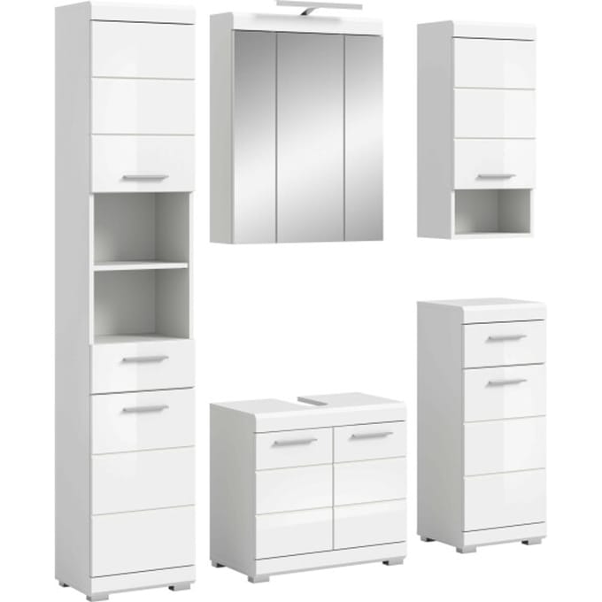 Scout badkamercombinatie wit hoogglans MDF TZ wit NB - 34x164x191cm