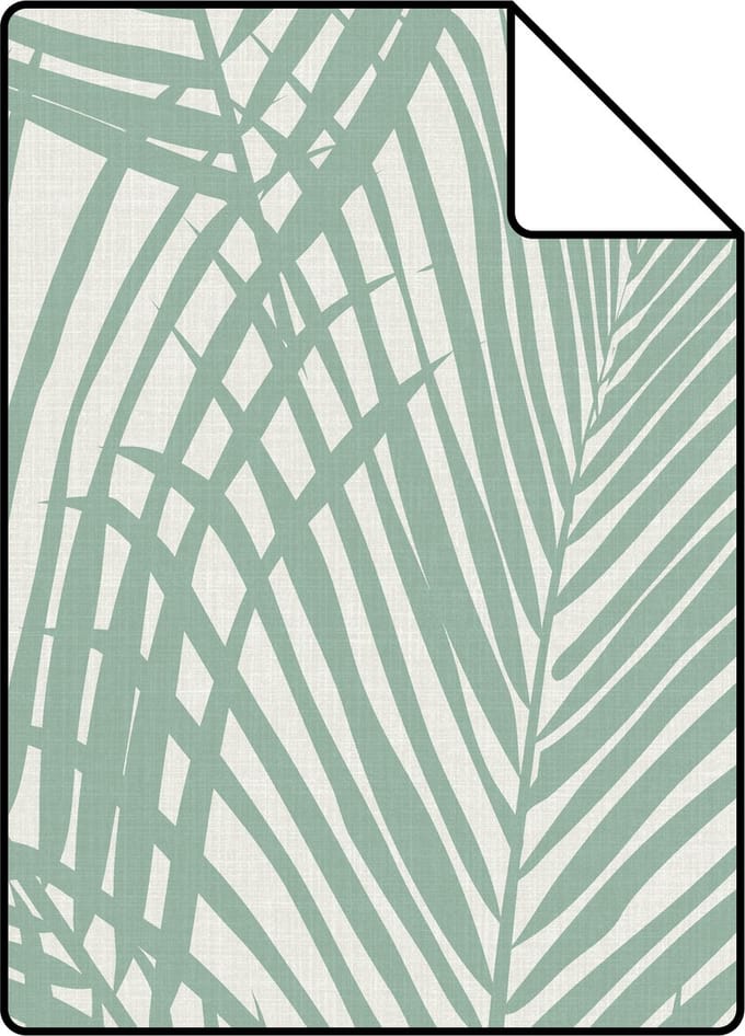 Proefstaal ESTAhome behang palmbladeren mintgroen - 26.5 x 21 cm - 139005-S