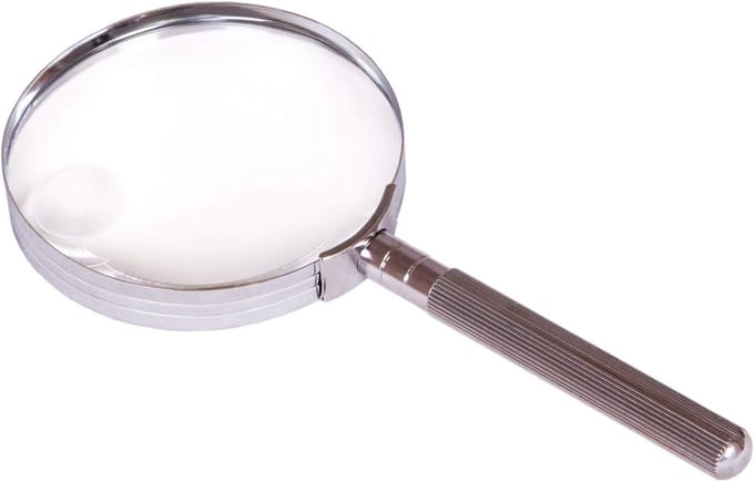 Handzaam Vergrootglas - Leesloep Vergrootglas - Tekst Lezen - Metalen Behuizing - 90 mm Lens - Zilver