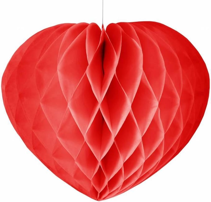 Honeycomb Rood Hart 30cm