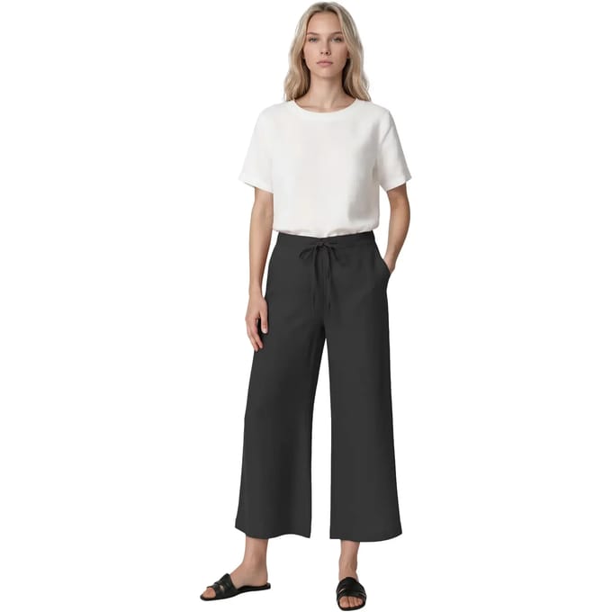 Damesbroek met wijde pijpen Haris Cotton Essentials Drawstring Waist