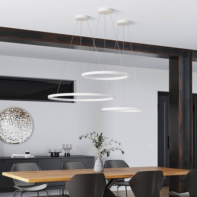 Molto Luce LED hanglamp Perfora, wit, Ø 60 cm, aluminium