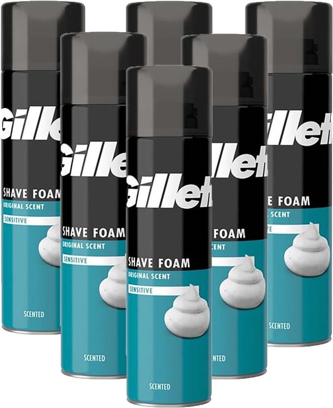 Gillette - Scheerschuim - Gevoelige Huid - 200ml x 6