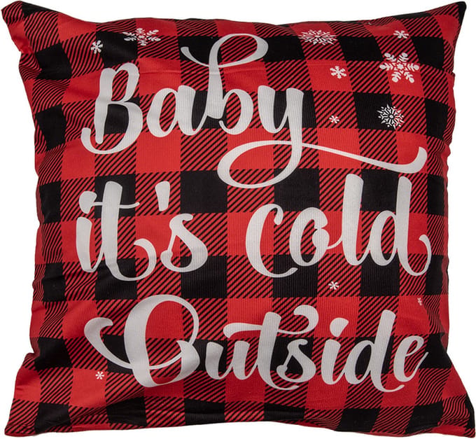 Clayre & Eef Kussenhoes 45x45 cm Rood Synthetisch Winter