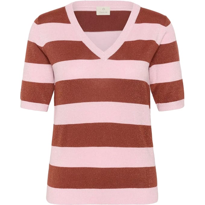 Gestreept V-hals shirt voor vrouwen KAFFE Regina