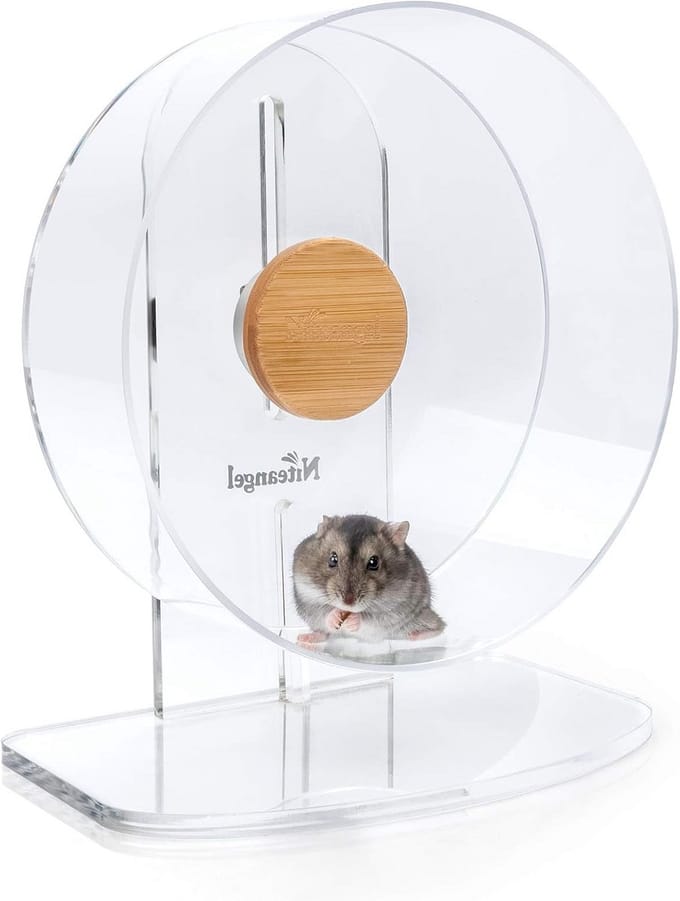 Stil hamster loopwiel met dubbele kogellagers - verstelbare hoogte voor dwerghamsters, muizen en gerbils