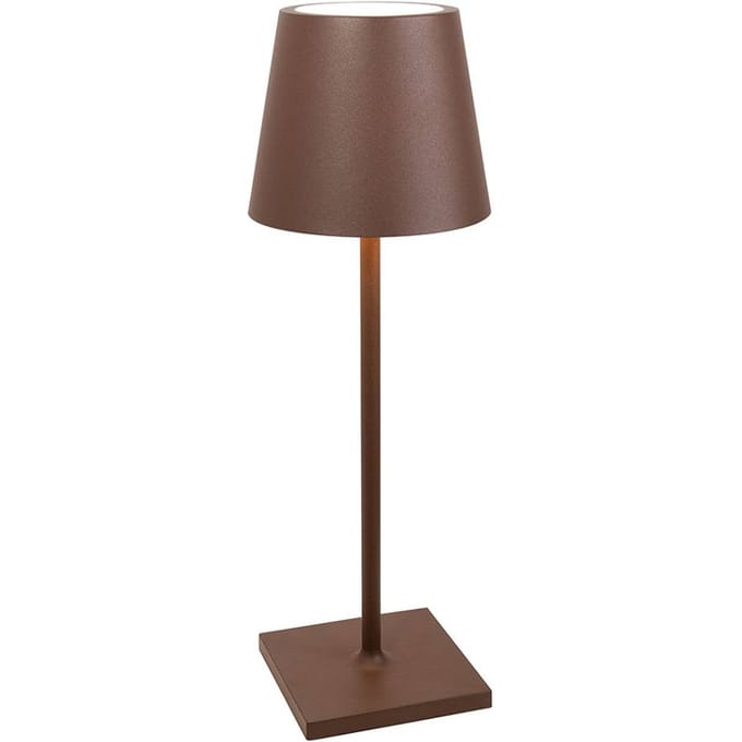 Zafferano Poldina L Desk Acculamp IP54 corten
