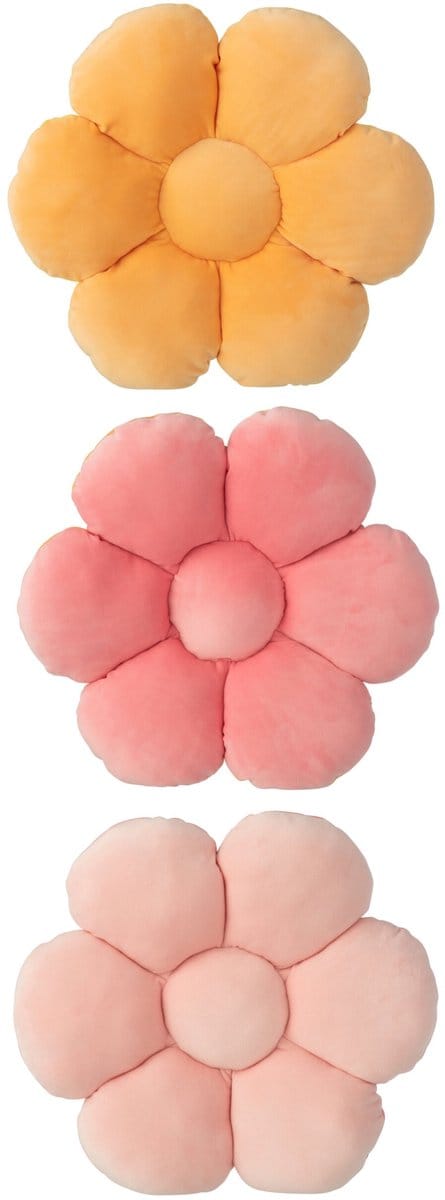 J-Line kussen voor kinderen - polyester - roze/oranje - set van 3