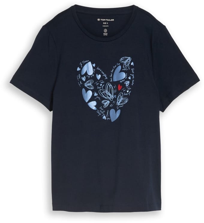 Tom Tailor - T-shirt met print - Maat S - Real Navy Blue