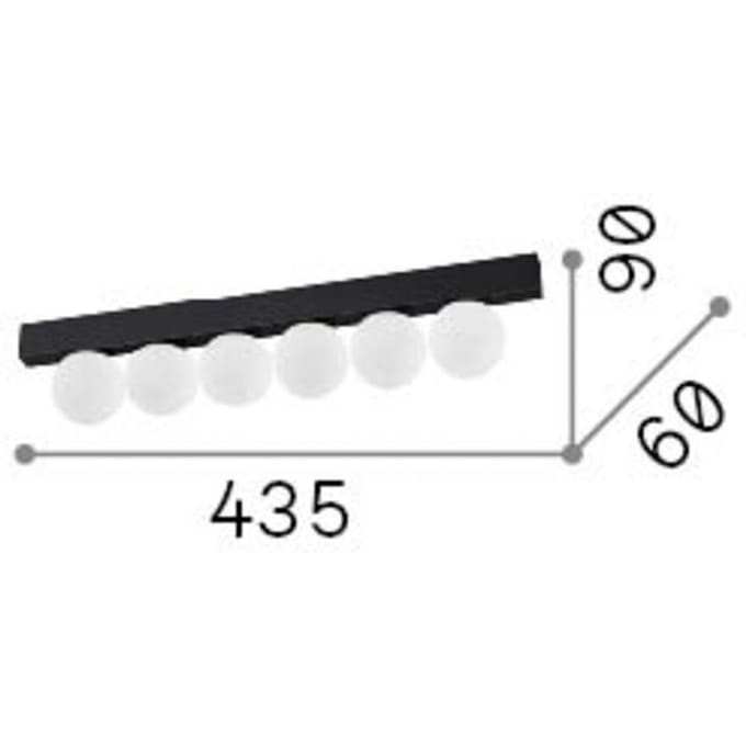 IDEAL LUX LED plafondlamp Binomio messing, lengte 44 cm, 6-lamps