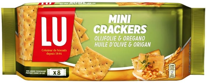 Lu Minicrackers olijf 6 pakken x 250 gram