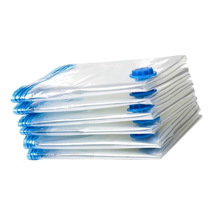 8 Stuks Vacuüm Compressie Opbergzakken PE PET Vacuüm Seal Opbergzakken met Handpomp 35x50cm white