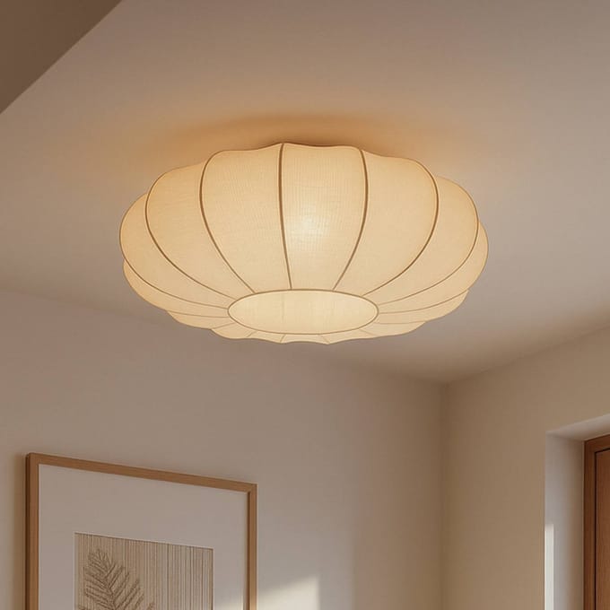 Lindby - plafondlamp - 3lichts - Textiel, metaal - H: 23 cm - E27 - beige