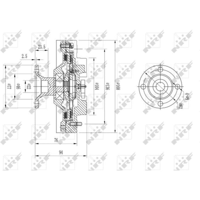 Koppeling, radiatorventilator NRF 49621